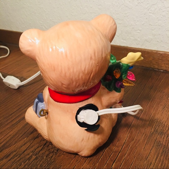 Vintage Teddy Bear w/Tree Musical Light - Picture 2 of 4